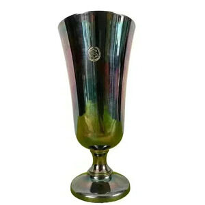 VTG Iridescent Silverplate Wine Goblet 5.5" Monogrammed S  DJ Industries Japan